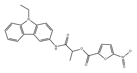 2-Furancarboxylic acid, 5-nitro-, 2-[(9-ethyl-9H-carbazol-3-yl)amino]-1-methyl-2-oxoethyl ester Structure