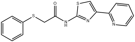 Acetamide, 2-(phenylthio)-N-[4-(2-pyridinyl)-2-thiazolyl]- Structure