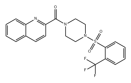 Methanone, 2-quinolinyl[4-[[2-(trifluoromethyl)phenyl]sulfonyl]-1-piperazinyl]- Structure