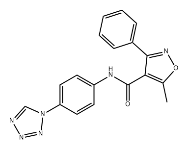 4-Isoxazolecarboxamide, 5-methyl-3-phenyl-N-[4-(1H-tetrazol-1-yl)phenyl]- Structure