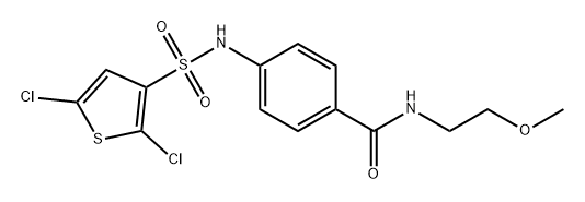 Benzamide, 4-[[(2,5-dichloro-3-thienyl)sulfonyl]amino]-N-(2-methoxyethyl)- Structure