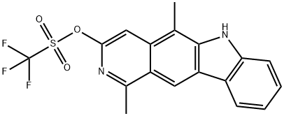 Methanesulfonic acid, 1,1,1-trifluoro-, 1,5-dimethyl-6H-pyrido[4,3-b]carbazol-3-yl ester Structure