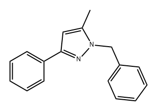 1H-Pyrazole, 5-methyl-3-phenyl-1-(phenylmethyl)- Struktur