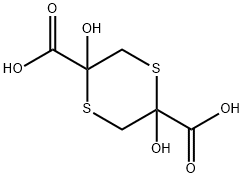 1,4-Dithiane-2,5-dicarboxylic acid, 2,5-dihydroxy- 化学構造式