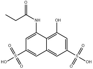 2,7-Naphthalenedisulfonic acid, 4-hydroxy-5-[(1-oxopropyl)amino]- Structure