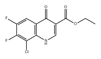 3-Quinolinecarboxylic acid, 8-chloro-6,7-difluoro-1,4-dihydro-4-oxo-, ethyl ester,80076-52-4,结构式