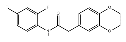 N-(2,4-二氟苯基)-2-(2,3-二氢苯并[B][1,4]二噁烷-6-基)乙酰胺,801244-46-2,结构式