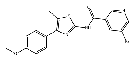 3-Pyridinecarboxamide, 5-bromo-N-[4-(4-methoxyphenyl)-5-methyl-2-thiazolyl]- Structure