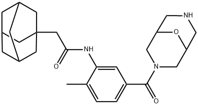 Tricyclo[3.3.1.13,7]decane-1-acetamide, N-[2-methyl-5-(9-oxa-3,7-diazabicyclo[3.3.1]non-3-ylcarbonyl)phenyl]-|化合物 T26700