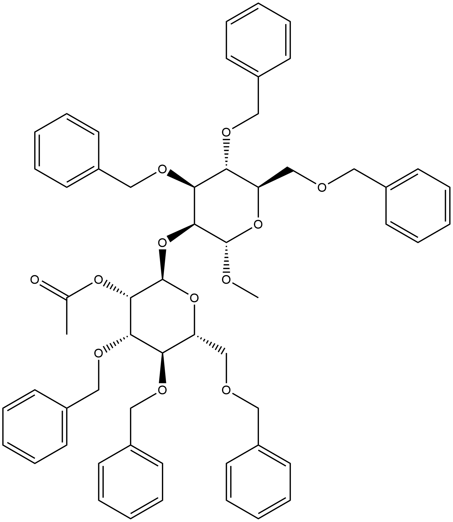 α-D-Mannopyranoside, methyl 2-O-[2-O-acetyl-3,4,6-tris-O-(phenylmethyl)-α-D-mannopyranosyl]-3,4,6-tris-O-(phenylmethyl)-