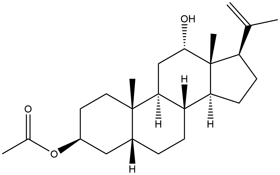 Pregn-20-ene-3,12-diol, 20-methyl-, 3-acetate, (3β,5β,12α)- Structure