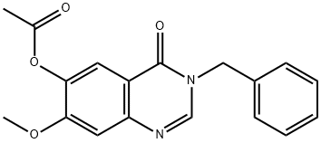 4(3H)-Quinazolinone, 6-(acetyloxy)-7-methoxy-3-(phenylmethyl)- 化学構造式