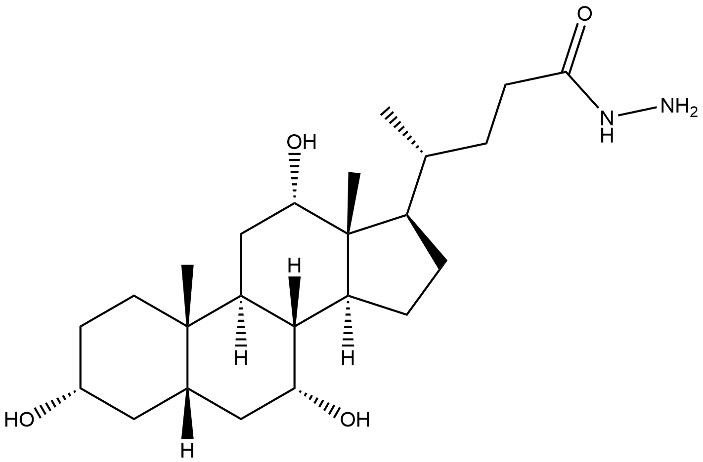 Cholan-24-oic acid, 3,7,12-trihydroxy-, hydrazide, (3α,5β,7α,12α)- Structure
