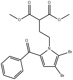 Propanedioic acid, 2-[2-(5-benzoyl-2,3-dibromo-1H-pyrrol-1-yl)ethyl]-, 1,3-dimethyl ester Struktur