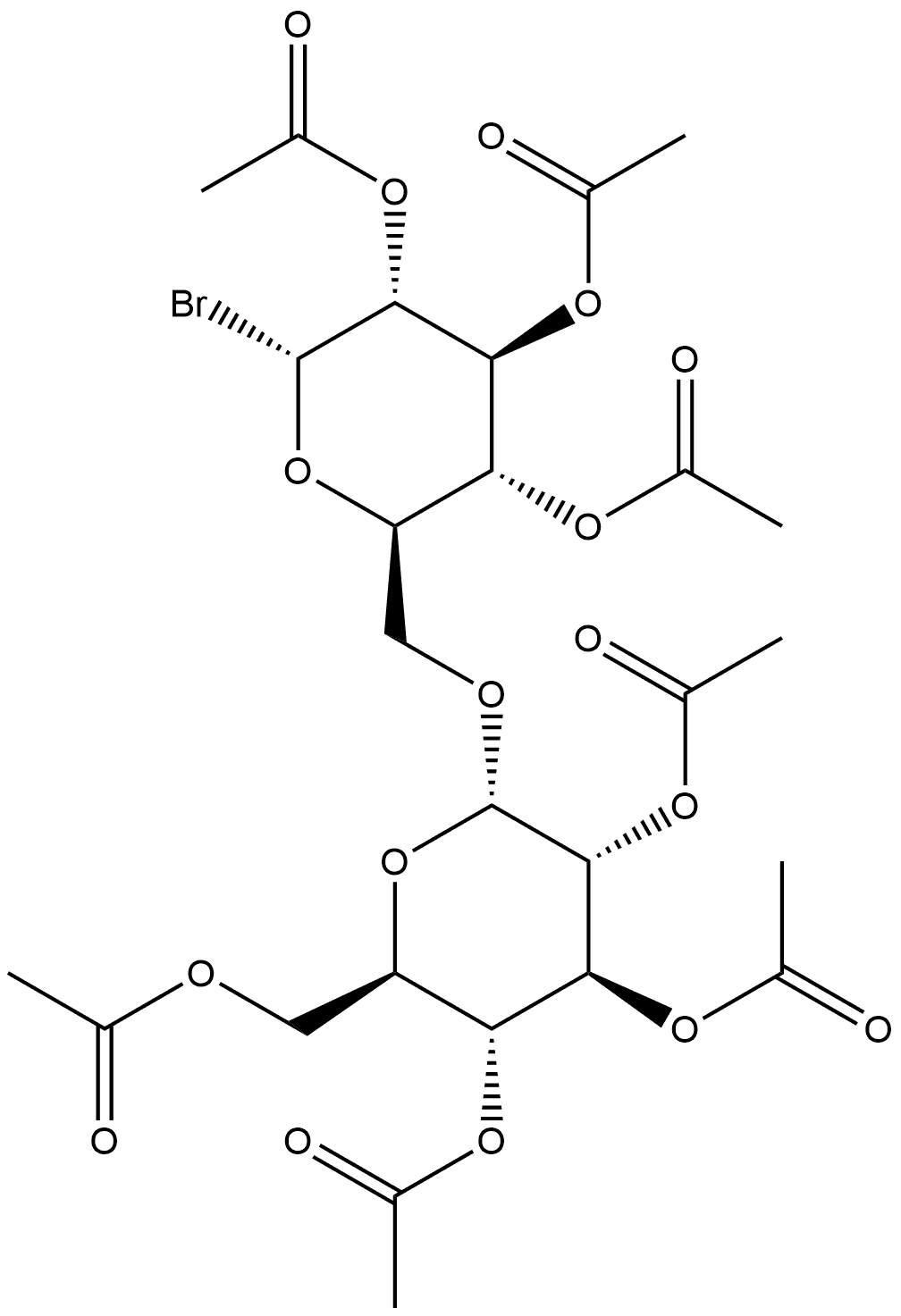 α-D-Glucopyranosyl bromide, 6-O-(2,3,4,6-tetra-O-acetyl-α-D-glucopyranosyl)-, triacetate (9CI) Structure