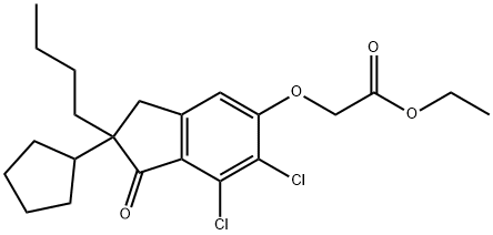 Acetic acid, 2-[(2-butyl-6,7-dichloro-2-cyclopentyl-2,3-dihydro-1-oxo-1H-inden-5-yl)oxy]-, ethyl ester