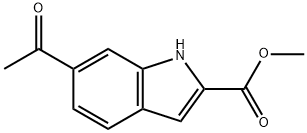 1H-Indole-2-carboxylic acid, 6-acetyl-, methyl ester 化学構造式
