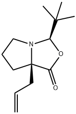 81286-83-1 1H,3H-Pyrrolo[1,2-c]oxazol-1-one, 3-(1,1-dimethylethyl)tetrahydro-7a-(2-propen-1-yl)-, (3R,7aR)-