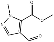4-甲酰基-1-甲基-1H-吡唑-5-羧酸甲酯, 81303-62-0, 结构式