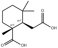 Cyclohexaneacetic acid, 2-?carboxy-?2,?6,?6-?trimethyl-?, (1R,?2R)?-?rel- Struktur