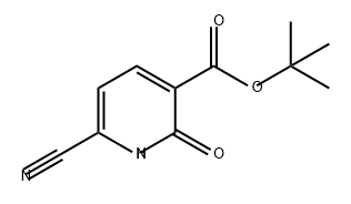 3-Pyridinecarboxylic acid, 6-cyano-1,2-dihydro-2-oxo-, 1,1-dimethylethyl ester 化学構造式