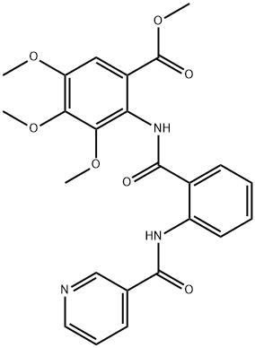 Benzoic acid, 3,4,5-trimethoxy-2-[[2-[(3-pyridinylcarbonyl)amino]benzoyl]amino]-, methyl ester,81469-77-4,结构式
