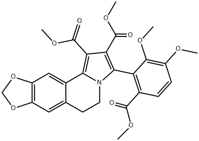 [1,3]Dioxolo[4,5-g]pyrrolo[2,1-a]isoquinoline-1,2-dicarboxylic acid, 3-[2,3-dimethoxy-6-(methoxycarbonyl)phenyl]-5,6-dihydro-, 1,2-dimethyl ester Structure
