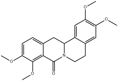 8H-Dibenzo[a,g]quinolizin-8-one, 5,6,13,13a-tetrahydro-2,3,9,10-tetramethoxy- Struktur