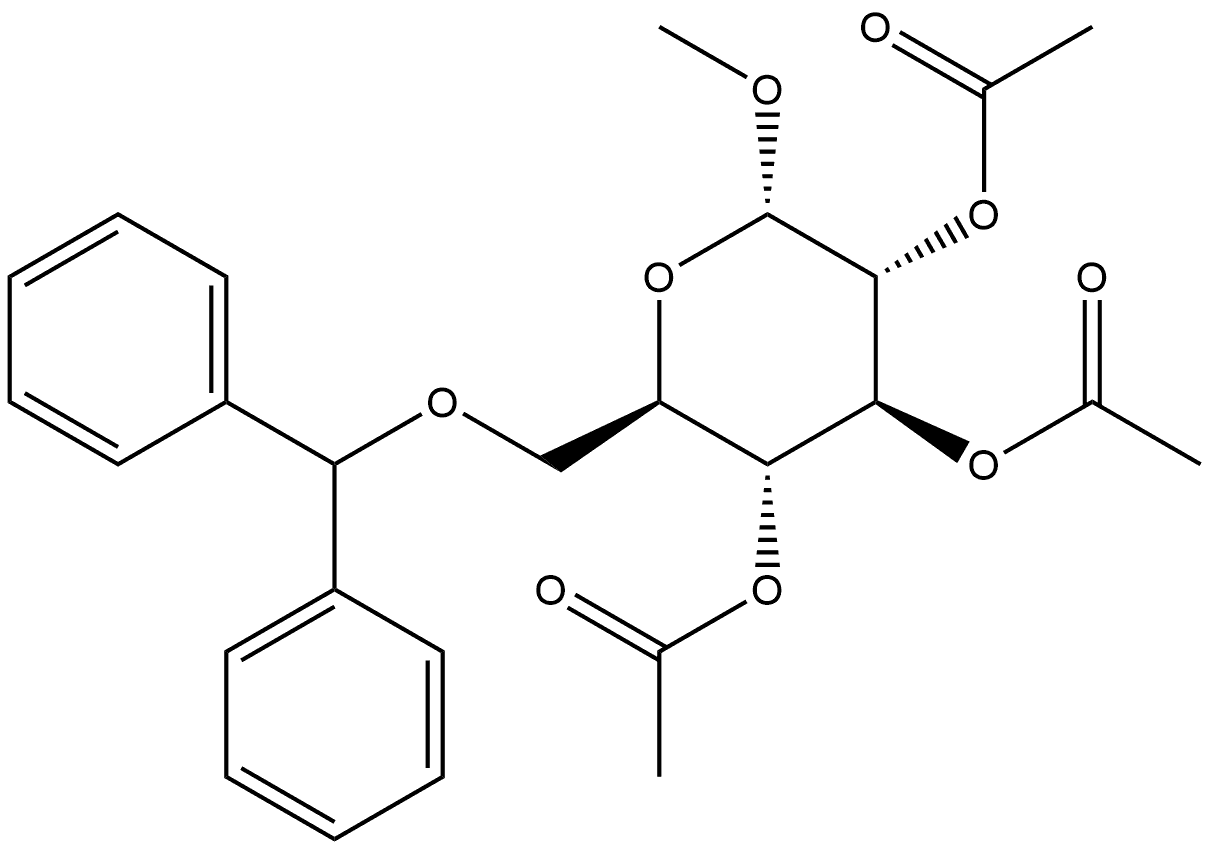 α-D-Glucopyranoside, methyl 6-O-(diphenylmethyl)-, triacetate (9CI)