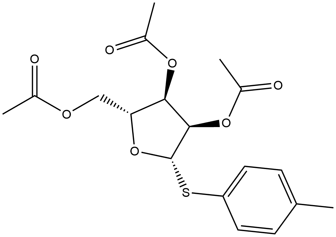 β-D-Ribofuranoside, 4-methylphenyl 1-thio-, 2,3,5-triacetate,817197-67-4,结构式