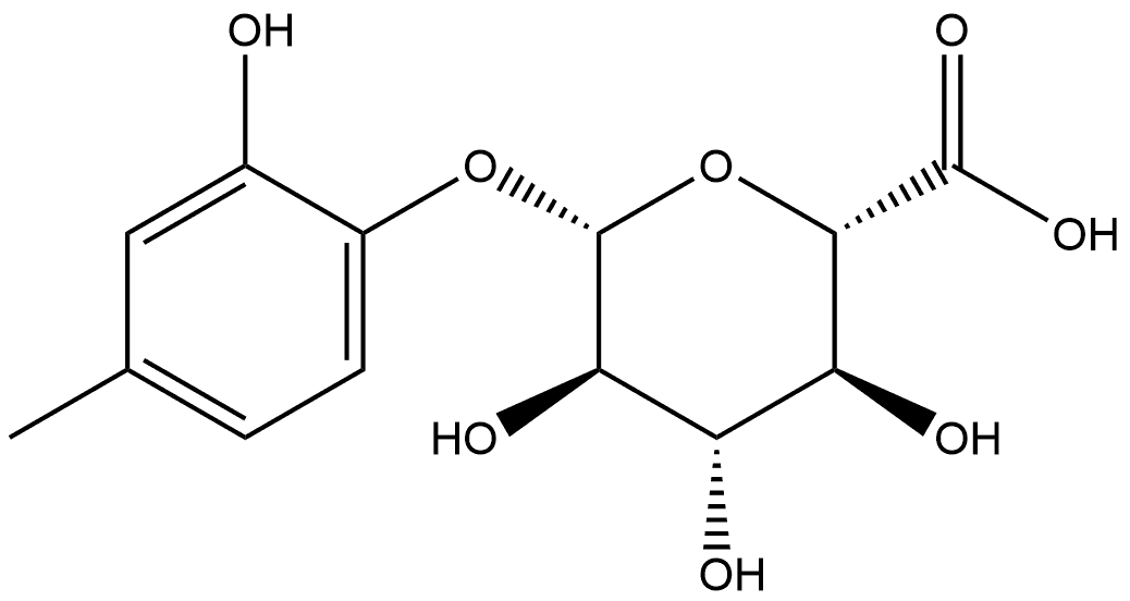 2-Hydroxy-4-methylphenyl β-D-glucopyranosiduronic Acid Structure