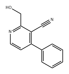 3-Pyridinecarbonitrile, 2-(hydroxymethyl)-4-phenyl- 化学構造式