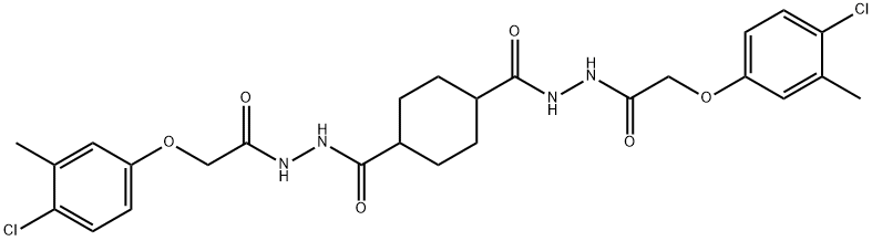 N'1,N'4-bis[(4-chloro-3-methylphenoxy)acetyl]-1,4-cyclohexanedicarbohydrazide 化学構造式