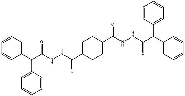 N'1,N'4-bis(diphenylacetyl)-1,4-cyclohexanedicarbohydrazide Struktur