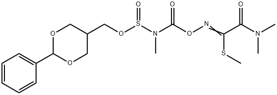 Ethanimidothioic acid, 2-(dimethylamino)-N-[[[methyl[[(2-phenyl-1,3-dioxan-5-yl)methoxy]sulfinyl]amino]carbonyl]oxy]-2-oxo-, methyl ester 化学構造式