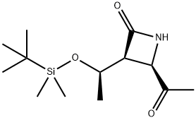 2-Azetidinone, 4-acetyl-3-[(1R)-1-[[(1,1-dimethylethyl)dimethylsilyl]oxy]ethyl]-, (3S,4R)- Structure