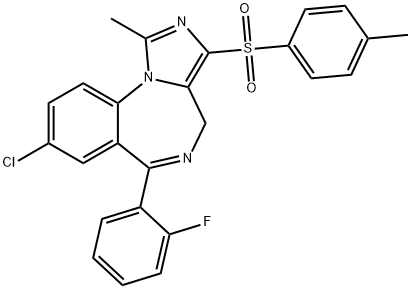 4H-Imidazo[1,5-a][1,4]benzodiazepine, 8-chloro-6-(2-fluorophenyl)-1-methyl-3-[(4-methylphenyl)sulfonyl]- 化学構造式
