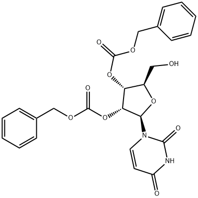 Uridine, 2',3'-bis(phenylmethyl carbonate) Structure