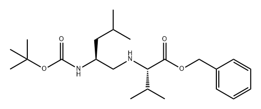 L-Valine, N-[(2S)-2-[[(1,1-dimethylethoxy)carbonyl]amino]-4-methylpentyl]-, phenylmethyl ester 化学構造式