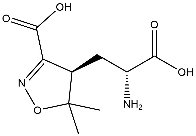 4-?Isoxazolepropanoic acid, α-?amino-?3-?carboxy-?4,?5-?dihydro-?5,?5-?dimethyl-?, (αR,?4R)?-?rel-,824394-17-4,结构式
