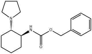 Carbamic acid, N-[(1S,2S)-2-(1-pyrrolidinyl)cyclohexyl]-, phenylmethyl ester 结构式