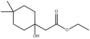 Cyclohexaneacetic acid, 1-?hydroxy-?4,?4-?dimethyl-?, ethyl ester 化学構造式