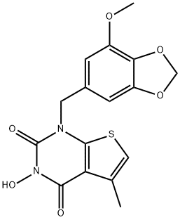 Thieno[2,3-d]pyrimidine-2,4(1H,3H)-dione, 3-hydroxy-1-[(7-methoxy-1,3-benzodioxol-5-yl)methyl]-5-methyl- 结构式