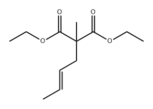 Propanedioic acid, 2-(2E)-2-buten-1-yl-2-methyl-, 1,3-diethyl ester Structure