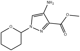 1H-Pyrazole-3-carboxylic acid, 4-amino-1-(tetrahydro-2H-pyran-2-yl)-, methyl ester Struktur