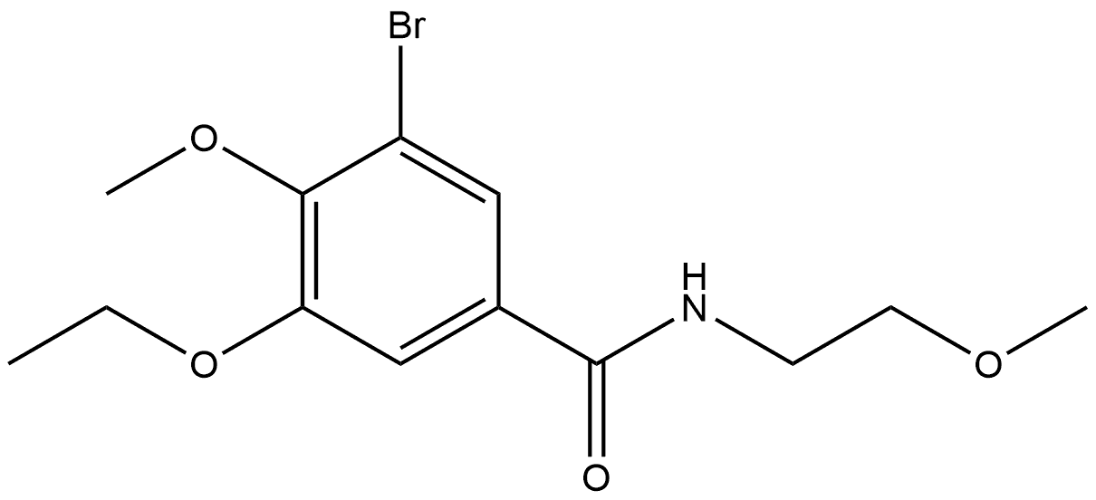 3-Bromo-5-ethoxy-4-methoxy-N-(2-methoxyethyl)benzamide Structure