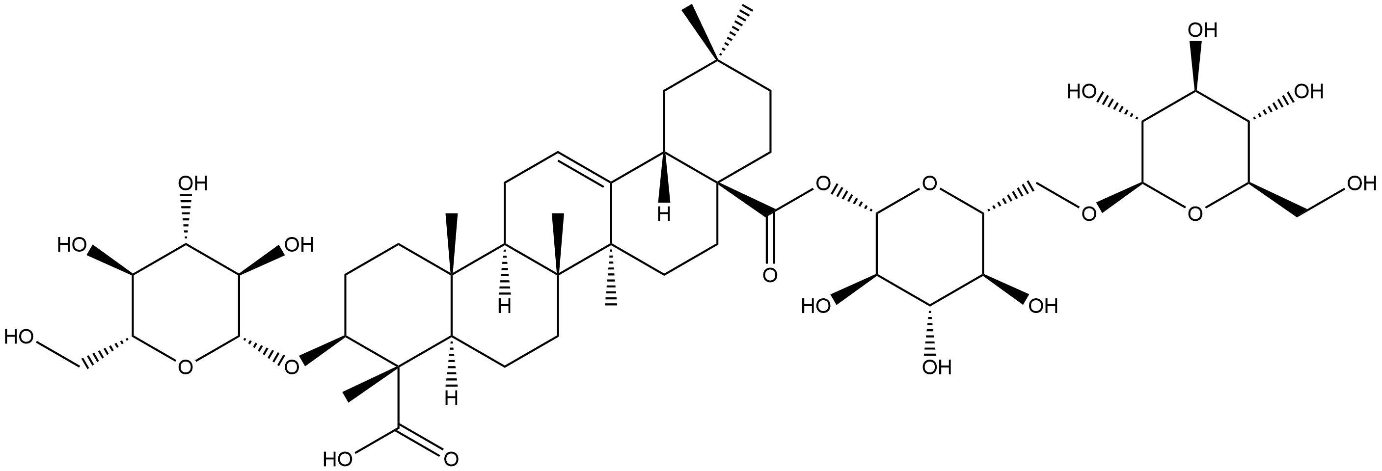 Olean-12-ene-23,28-dioic acid, 3-(β-D-glucopyranosyloxy)-, 28-(6-O-β-D-glucopyranosyl-β-D-glucopyranosyl) ester, (3β,4α)-|赤豆皂苷IV