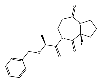 1H-Pyrrolo[1,2-a][1,4]diazepine-1,5(2H)-dione, hexahydro-2-[1-oxo-2-(phenylmethoxy)propyl]-, [R-(R*,S*)]- (9CI) Struktur