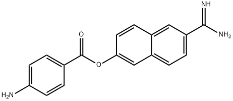 2-Naphthalenecarboximidamide, 6-[(4-aminobenzoyl)oxy]- Struktur