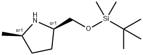 Pyrrolidine, 2-?[[[(1,?1-?dimethylethyl)?dimethylsilyl]?oxy]?methyl]?-?5-?methyl-?, (2R,?5R)?-?rel- Structure
